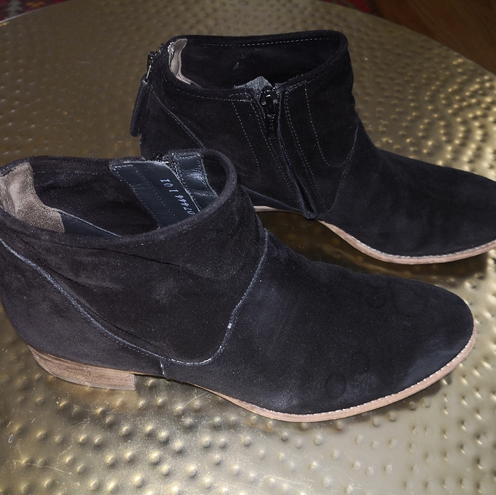 Paul Green Black Suede Ankle Boots
